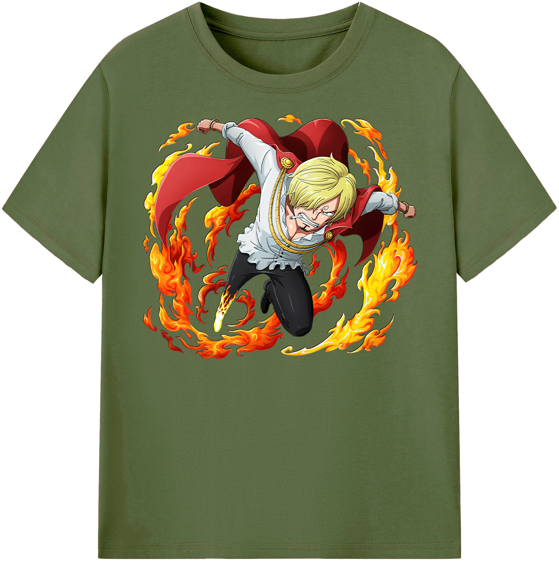 ワンピース サンジ ONE PIECE Sanji 綿100％半袖Tシャツ（フロントプリント）